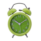 Maxbell Travel Non-ticking Classic Analog Twin Bell Alarm Clock with Backlight Green