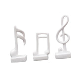 Maxbell 3Pcs Creative Music Symbol Ornament Resin Sculpture for Office Souvenirs White