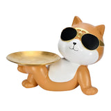 Maxbell animal Figurine Storage Tray Sculpture for Entrance Living Room Home Orange