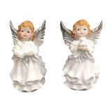 Maxbell 2Pcs Resin Angel Figurines Art Ornament Angel Decoration for Desktop