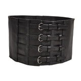 Maxbell Fashion Cincher Corset Waist Training PU Leather Women Elastic Waist Belt