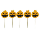 Maxbell 5 Pieces Felt Pumpkin Shape Cake Toppers Cake Picks for Halloween Party #3