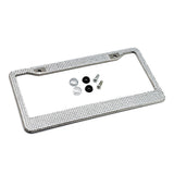 Maxbell Chrome Diamonds/Crystals Bling Metal Car License Plate Frame  White