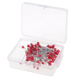 Max 100pcs Multicolor Pearlized Head Pins for DIY Jewelry Components Red