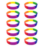 Max 10 Pieces/Pack Blank Silicone Wristbands Fashion Rubber Bracelet Rainbow