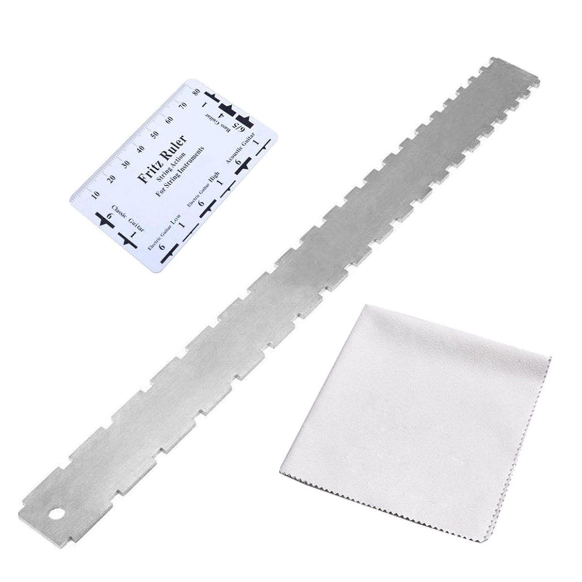 Maxbell Guitar Neck Notched Straight Ruler Luthier Tool for Electric Acoustic Guitar