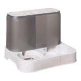 Maxbell Pet Feeder Drink Fountain Large Capacity Gravity Feeder Cat Dog Bowl Dish White