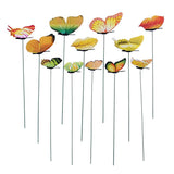Max 12 Pieces Garden Yard Planter Butterfly Stakes Lawn Decor Ornaments Yellow