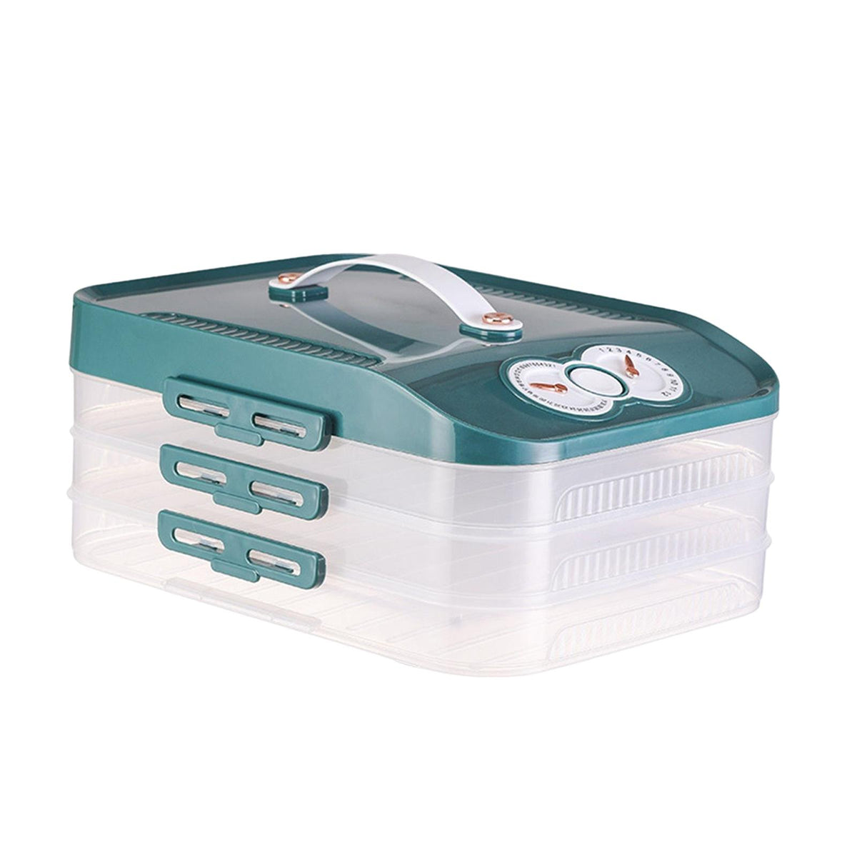 Maxbell Frozen Dumpling Box Dumpling Organizer Bins for Restaurant Kitchen Home Dark Green
