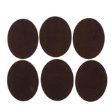 Max 6pcs Oval Shape Iron-on Patch Suede Elbow Applique Cloth Badge Coffee