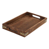 Maxbell Wood Serving Tray Platter Eating Tray for Breakfast in Bed Convenient Sturdy 36x24x4cm