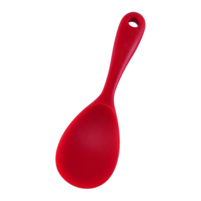 Max Silicone Non-Stick Rice Paddle Rice Spoon for Home/Outdoor Camping BBQ Red