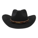 Maxbell Women Hats Retro Cowboy Hat for Horseback Riding Party Sun Protection Decor Black