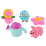 Maxbell Pack of 5 Baby Bathing Squeaky or Spray Water Plants Animals Bathroom Pool Accessory