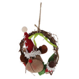 Maxbell 1 set christmas rattan wreath hanging ornaments door wall decoration Elk