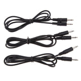 3Pcs 3.5mm Male to Male Mono Jack Headphone Audio Lead Cable Wire 1M Black - Aladdin Shoppers
