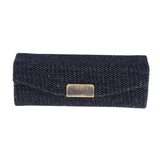 Maxbell Denim Lip Gloss Holder Lipstick Storage Case Container with Mirror for Purse Purplish Blue