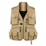 Max Maxb Multi Pocket Photography Hunting Fishing Vest Jacket Waistcoat Khaki XXL