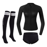 Maxbell Womens Wetsuit Diving Suit Thermal Stockings Front Zipper for Swimming M Size Black