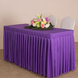 Max 47' Home Tablecloth Table Skirt Cover For Wedding Banquet Party Decor Purple