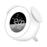 Max Music LED Alarm Clock Wake Up Light Clock for Baby Room Student Clock White