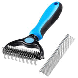 Maxbell Pet Cleaning Slicker Brush Cat Dematting Comb Dog Grooming Rake Hair Removal Blue