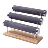 Maxbell Maxbell Bracelet Display Stand with Wooden Base for Tabletop Women Girl Craft Shows 3 level