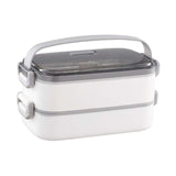 Maxbell Lunch Box Large Capacity Bento Box Food Container for Office Camping Outdoor 2 Layer White