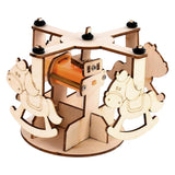 Max 3D Wooden Puzzle Merry-go-round DIY Craft Kits Building Assembly Toy Gift