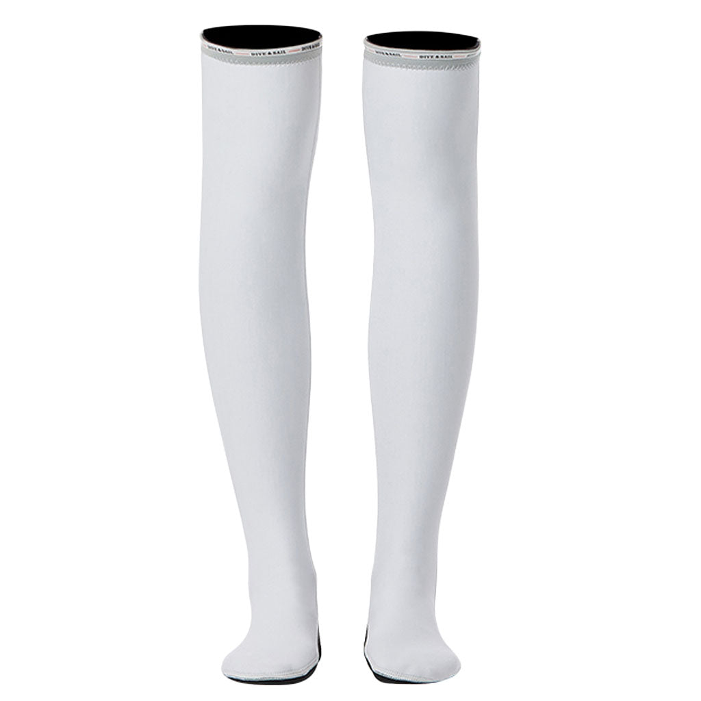 Maxbell Diving Long Socks Sun Protection Anti-Slip Over Knee Stockings White L