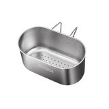 Maxbell Multipurpose Drain Basket Kitchen Supplies for Vegetable Brush Leftover Silver Big