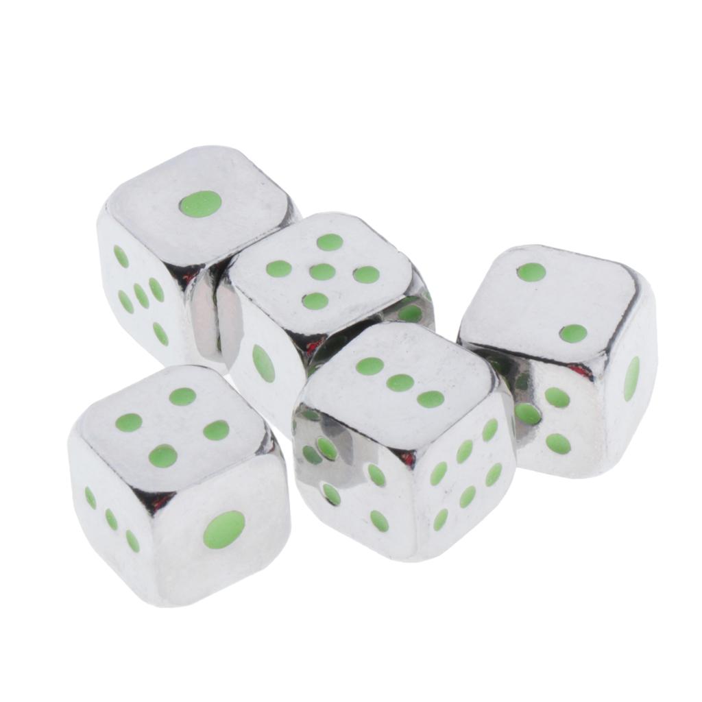 Max 5pcs Polyhedral Noctilucent Dice Set for Board Game Party Gaming Silver