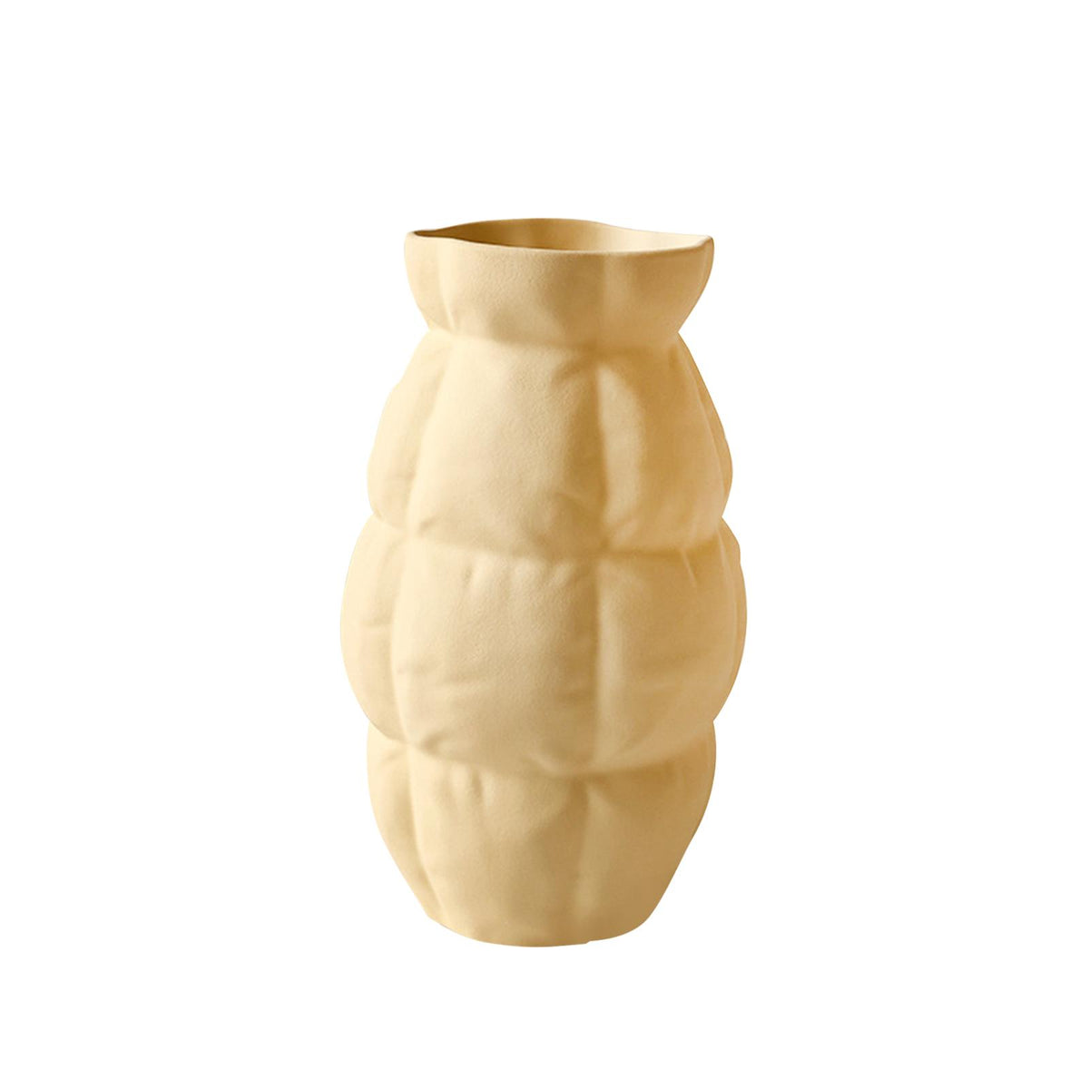 Maxbell Vase Flower Pot Flower Container Sculpture for Office Bedroom Decoration Yellow