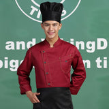 Maxbell Stitched Chef Jacket Coat Hotel Waiters Kitchen Uniform Long Sleeves 2XL Red