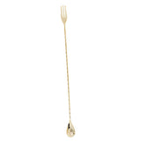 Max Stainless Steel Long Handle Drink Spoon Bar Spoon Stir Tool 50cm Gold