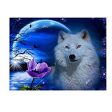 Maxbell Full Drill DIY 5D Diamond Painting Art Cross Stitch Kit 30x40cm White Wolf