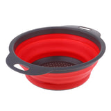 Maxbell Camping Hiking Collapsible Colander Kitchen Folding Strainer Basket L Red