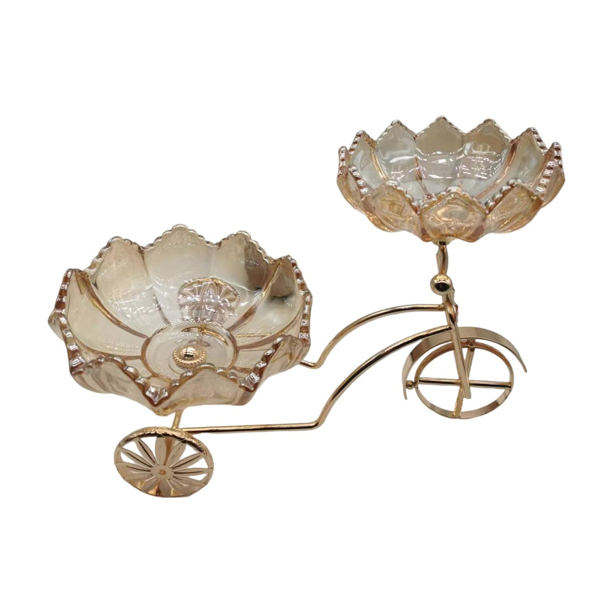 Maxbell Glass Serving Tray Dried Fruit Bowl Holders Decorative for Centerpiece Amber