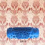 Max 5" Embossed Pattern Painting Roller Brush Tool for Wall DIY Decor Blue  8#