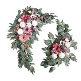 Maxbell Rustic Wedding Arch Flower Hanging Decorative for Front Door Wall Party Pink