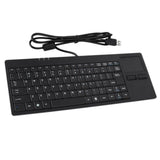 Max Touch-Pad Ultra-thin Wired USB Computer Keyboard with HUB Port