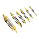 Maxbell 6Pcs Drill Set 60 Degree Angle 1.0mm-5.0mm for Lathe Metalworking