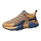 Maxbell Men's Walking Shoes Non Slip Breathable for Hiking Short Trips Outdoor Khaki 41