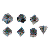 Max 7 Pieces 14mm Metal Polyhedral Dice Table Game Set for Dungeons & Dragons E