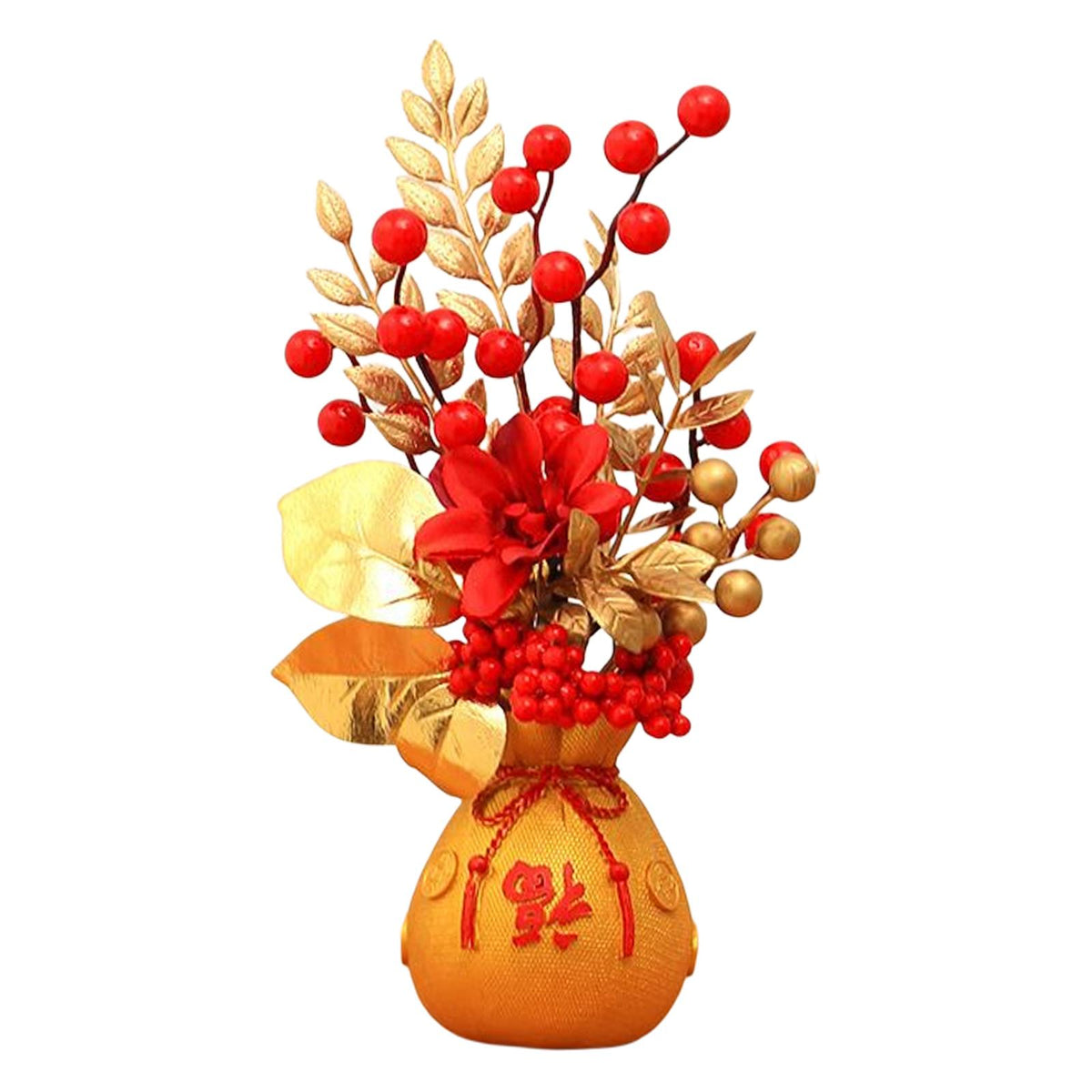 Maxbell Artificial Potted Flower Ornament Decor Flower Basket for Office Holiday Style B 15cmx29cm