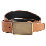 Maxbell PU Leather Waist Belt Metal Buckle Casual Trousers for Boy Women Men Suit Yellow