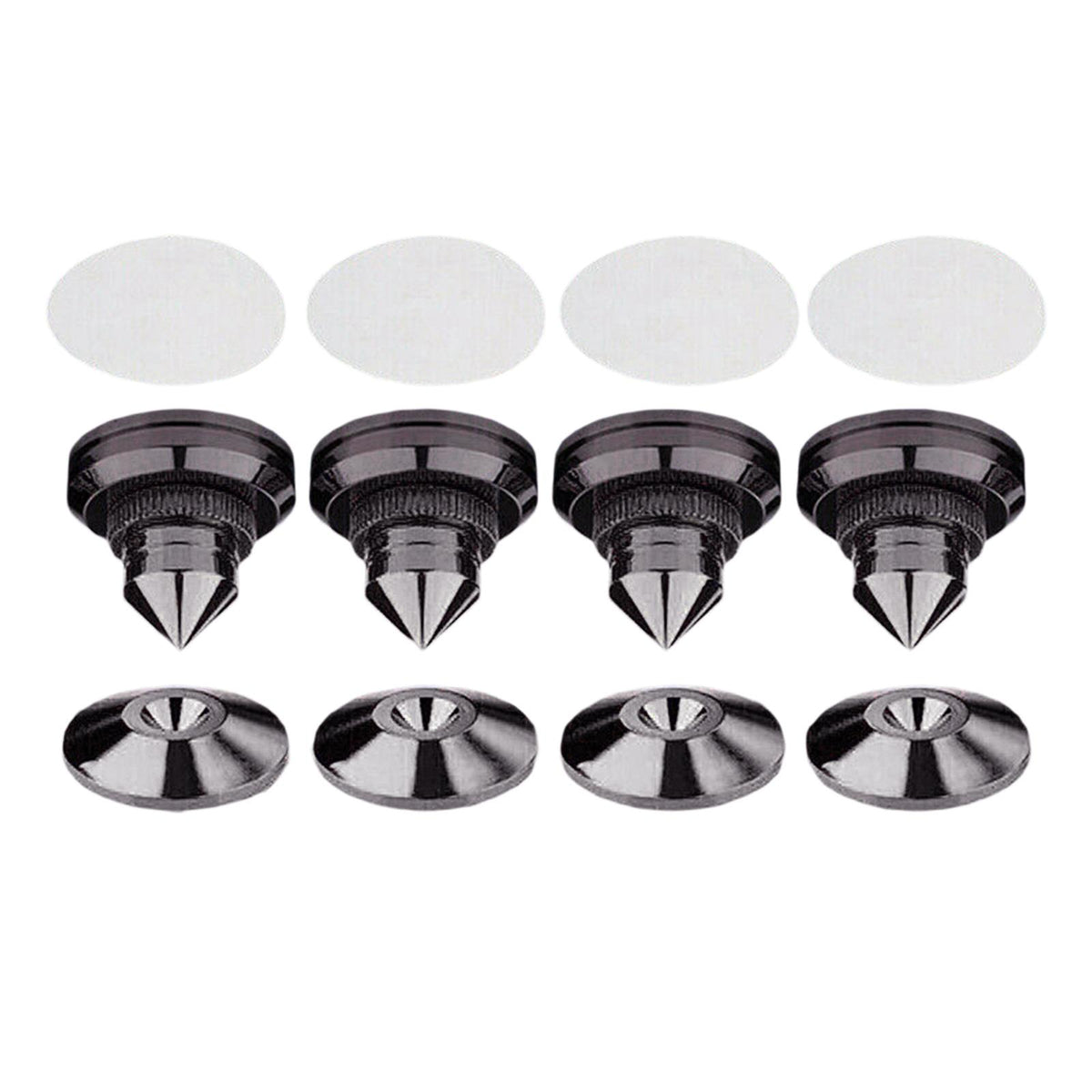Maxbell 4PCS Speakers Stand Spikes Loudspeaker Box Nails Pads Alloy Black