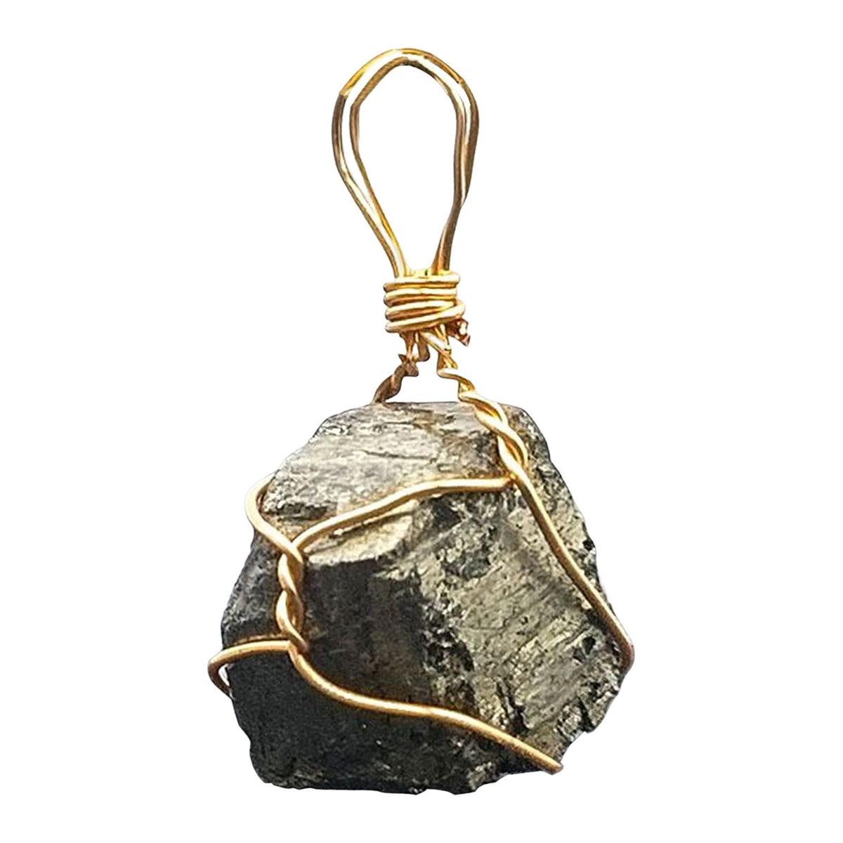 Maxbell Novelty Natural Pyrite stone Jewelry Necklace Pendant Decor Irregular