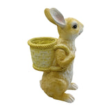 Maxbell Easter Bunny Statue Flowerpot Resin Outdoor Ornament for Courtyard Versatile Yellow