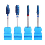 Maxbell Nail Art Drill Bits Acrylic Gels Removal Electric Manicure Barrel Head Set 4 Blue Bits